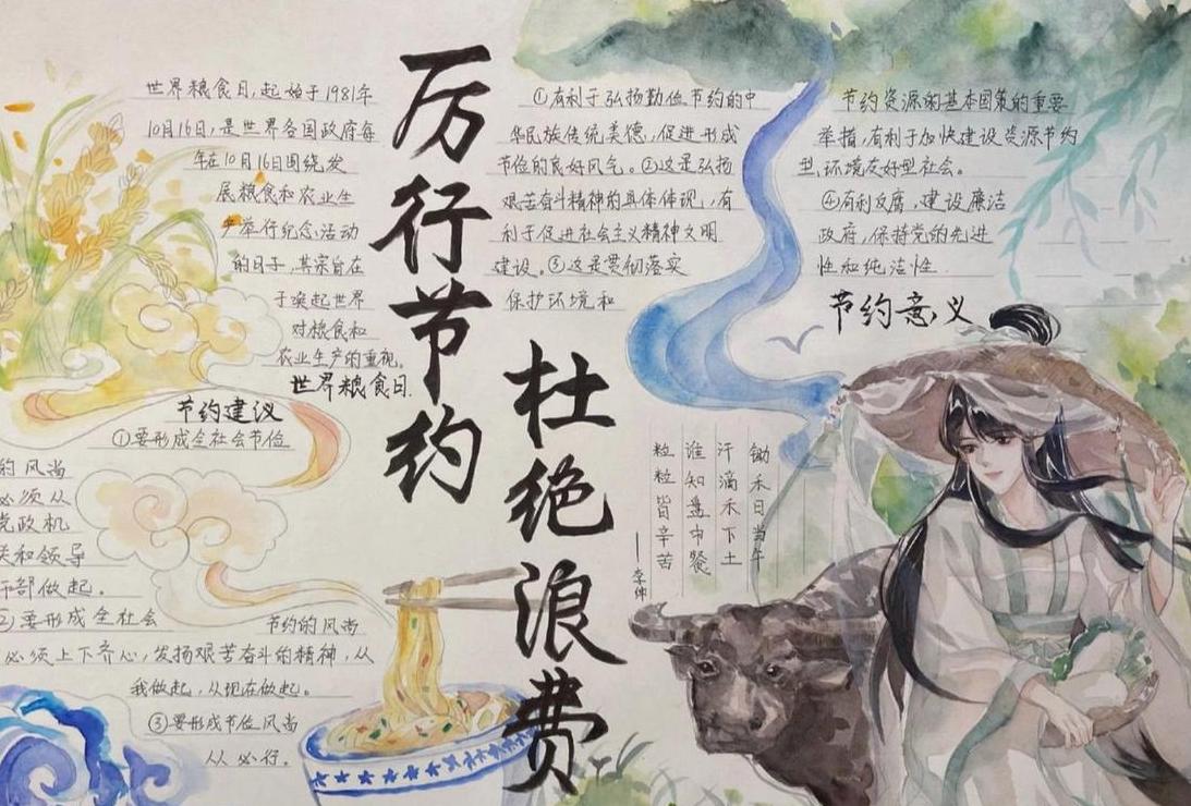 餐饮礼仪与节约行为手抄报内容分享