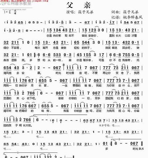 筷子兄弟,父亲歌词